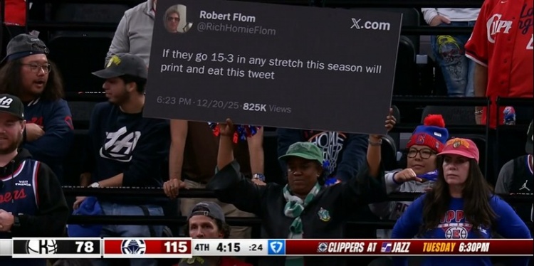 lol直播-👍有种！被快船&amp;哈登等众将点名的吃推特球迷 今日直播说到做到